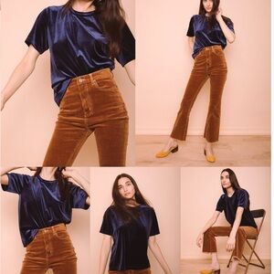 Carleen velvet tee in midnight, size M (now out of stock!)